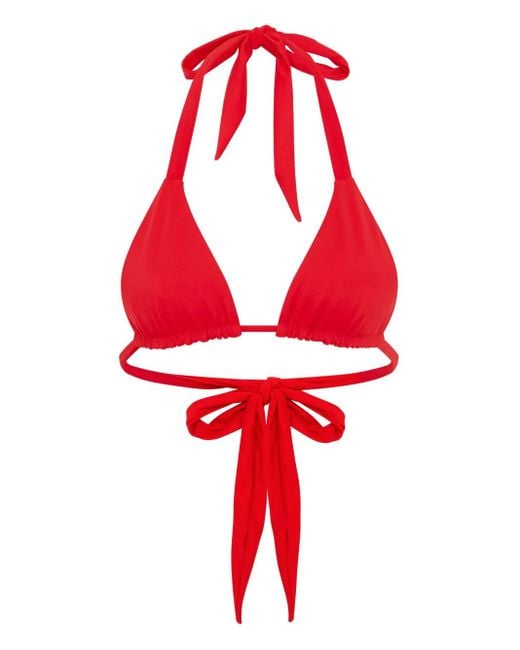 Let's Swim Red Triangle Bikini Top