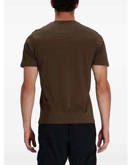 C P Company Brown Logo-Patch T-Shirt for men