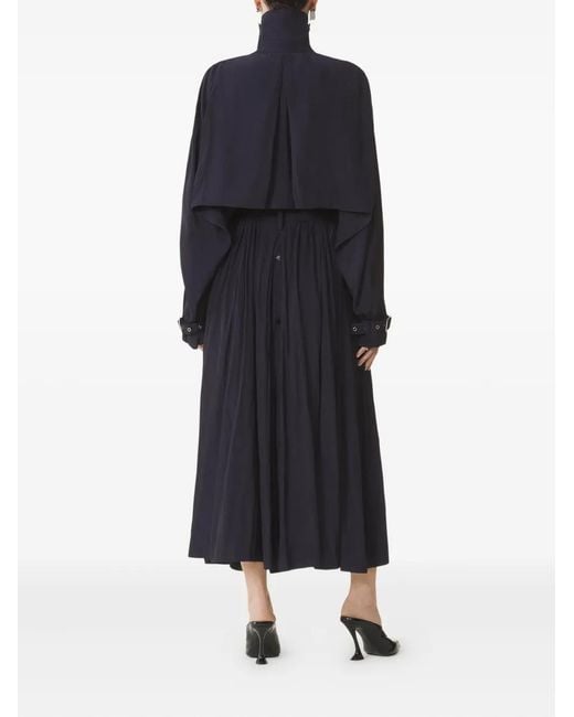 Gabardina Plisada Con Cinturón Lanvin de color Blue