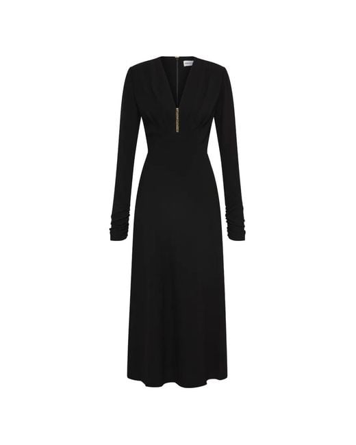 Rebecca Vallance Black Tallon Long Sleeve Midi Dress