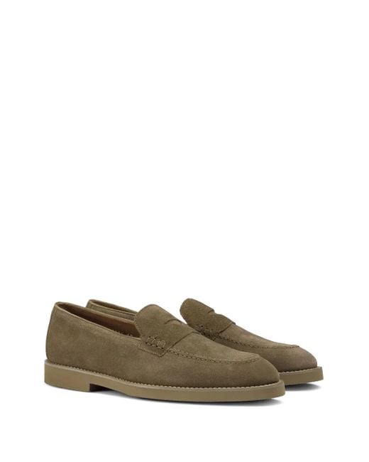 Doucal's Green Suede Loafers for men