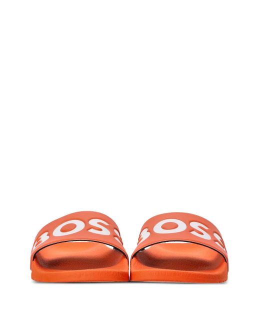 Boss Red Logo-Detail Slides for men