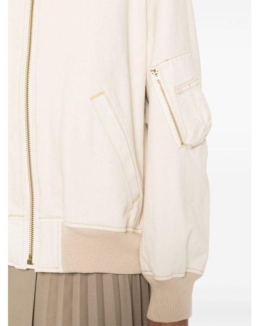 Semicouture Natural Rosaline Twill Bomber Jacket