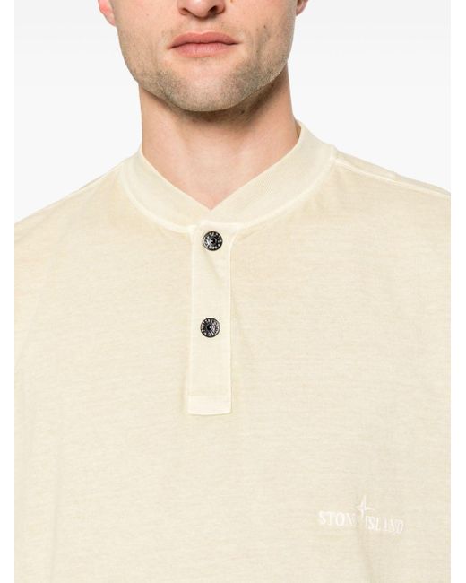 Stone Island Natural Logo-embroidered T-shirt for men