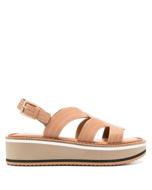 Robert Clergerie Natural Fresia 55mm Leather Sandals