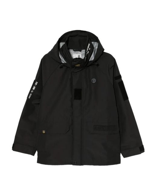 Aape By A Bathing Ape Black Logo-Patched Jacket for men