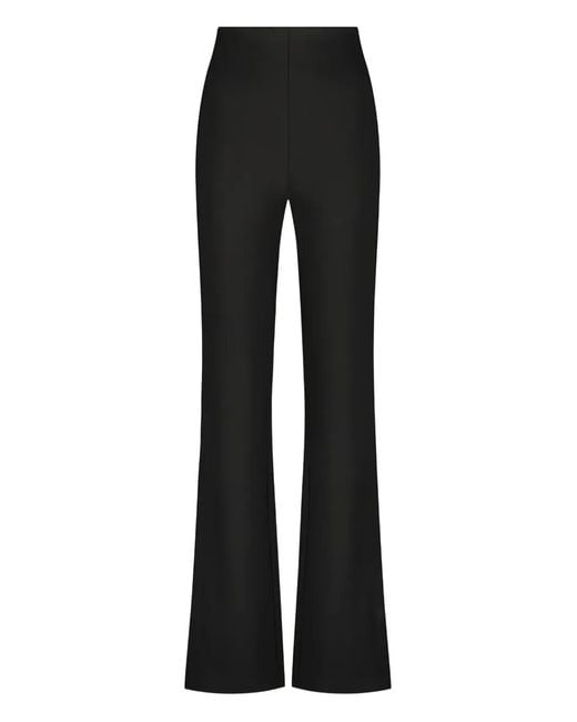 MARCELLA Black Pearson Side-Slit Trousers