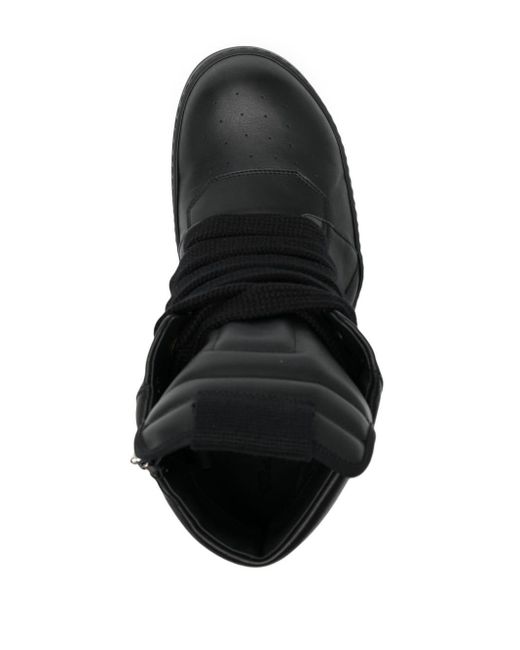 Rick Owens Hohe Sneakers Aus Leder "geobasket" in Black für Herren