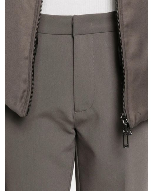 Emporio Armani Gray Pressed-Crease Trousers for men
