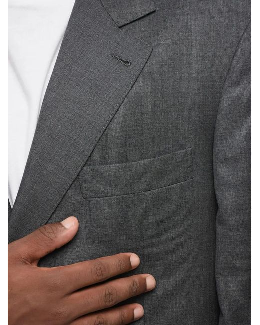 Brunello Cucinelli Gray Blazer Boutonné À Poches À Rabat for men
