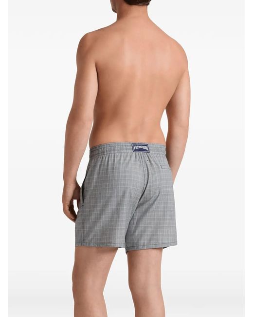 Vilebrequin Gray Prince Of Wales-Check Swim Shorts for men
