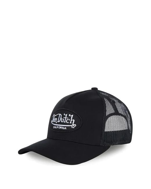 Von Dutch Black Casquette En Résille À Patch Logo for men