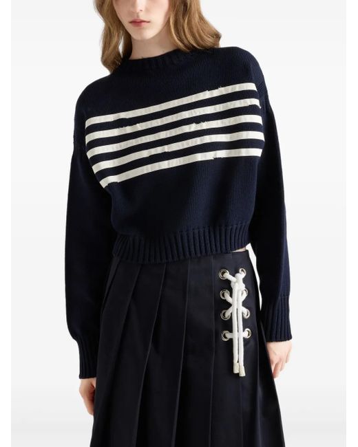 Prada Blue Cotton Pullover