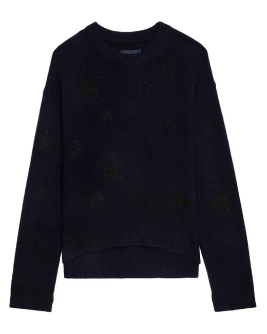 Zadig & Voltaire Blue Sequin-Embellished Jumper