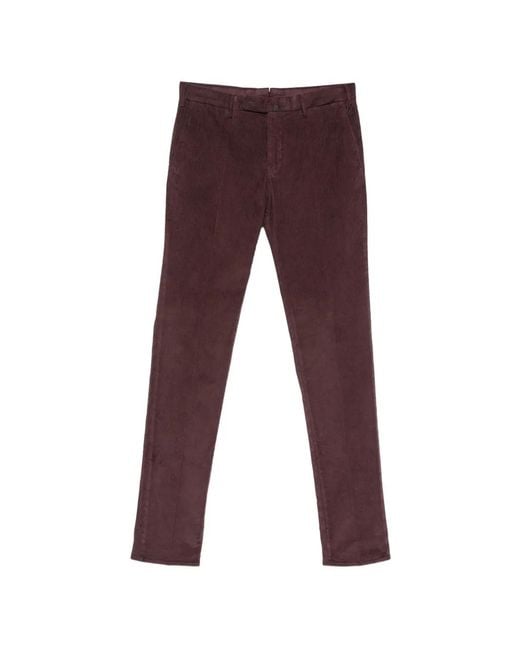 Incotex Purple Corduroy Trousers for men