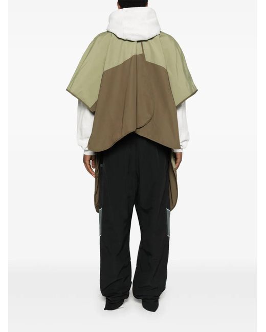 Martine Rose Green Colour-Block Panelled Coat