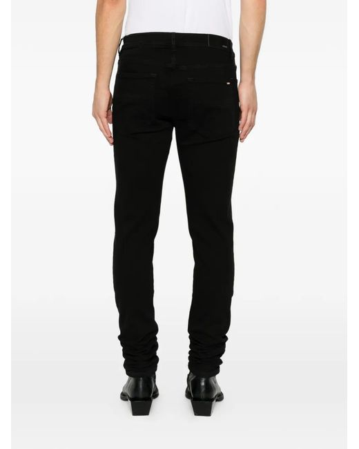 Amiri Black Stacked-Hem Jeans for men