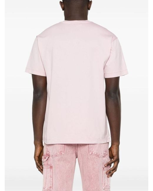 Camiseta con motivo Compass Stone Island de hombre de color Pink