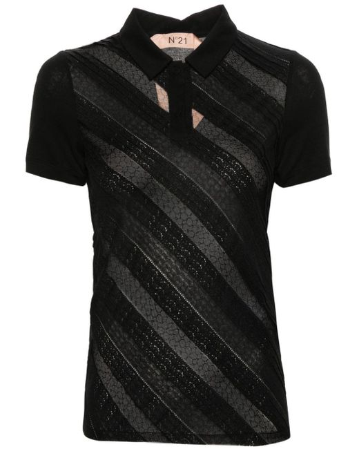 N°21 Black Lace-detail T-shirt