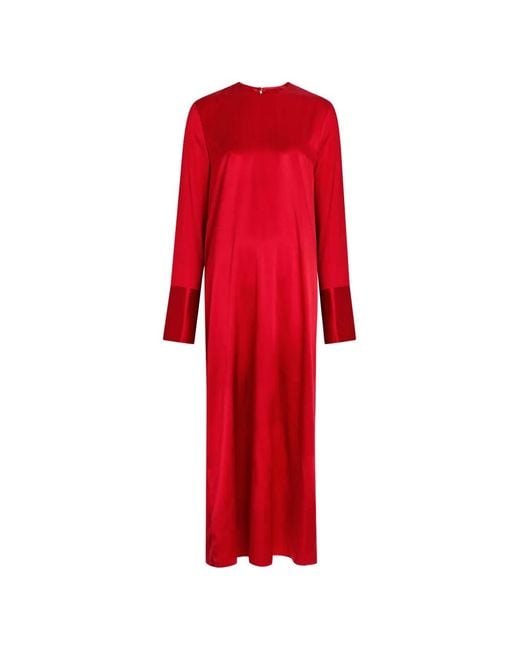 ARMARIUM Red Bruna Cuff Detail Midi Dress