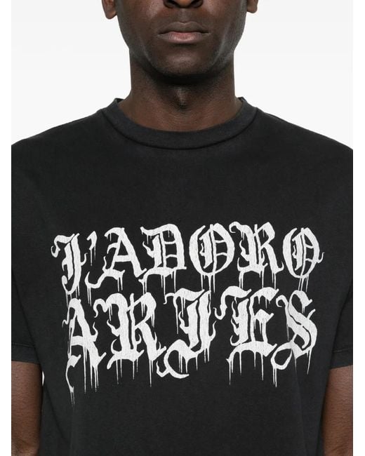 Aries Black Faded Graphic T-Shirt for men