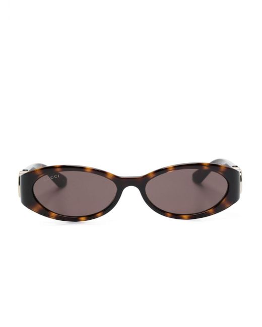 Gucci Brown Sonnenbrille mit ovalem Gestell