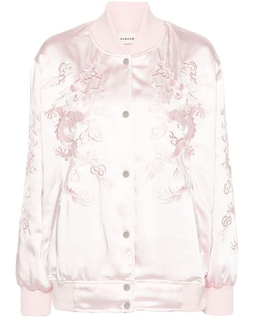 P.A.R.O.S.H. Pink Dragon-embroidered Twill Jacket