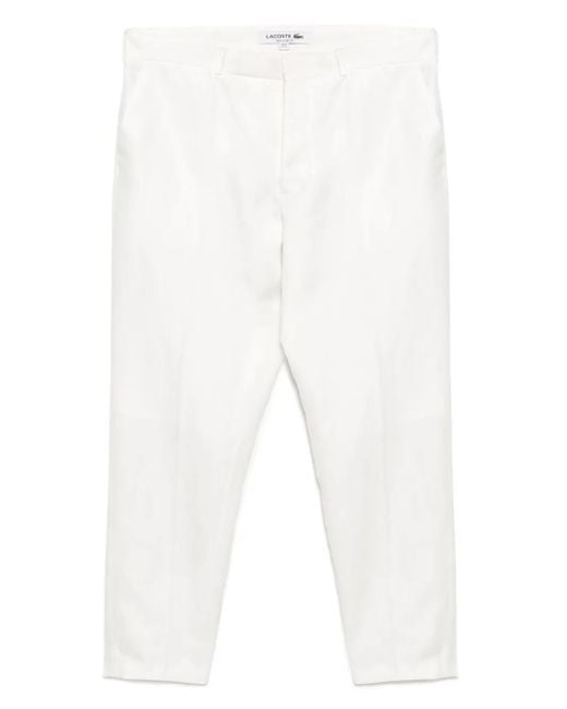 メンズ Lacoste リネンパンツ White