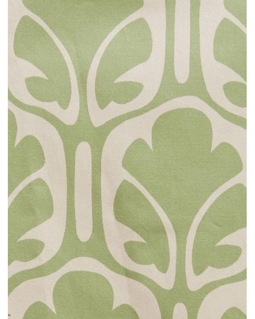 LaDoubleJ Green Mid-Rise Printed Midi A-Line Skirt