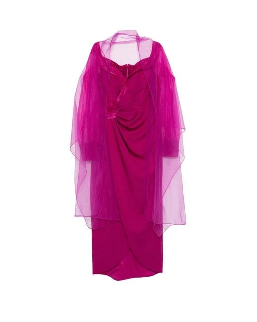 Marfil Barcelona Pink Ruffled Gown