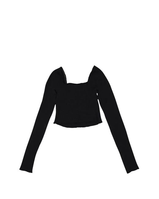 CALLIPYGIAN Black Square-Neck Top