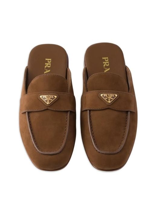 Prada Brown Nubuck Mules
