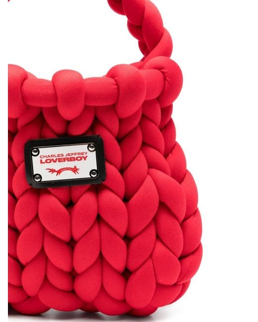 Charles Jeffrey Red Mini Marshmallow Tote Bag