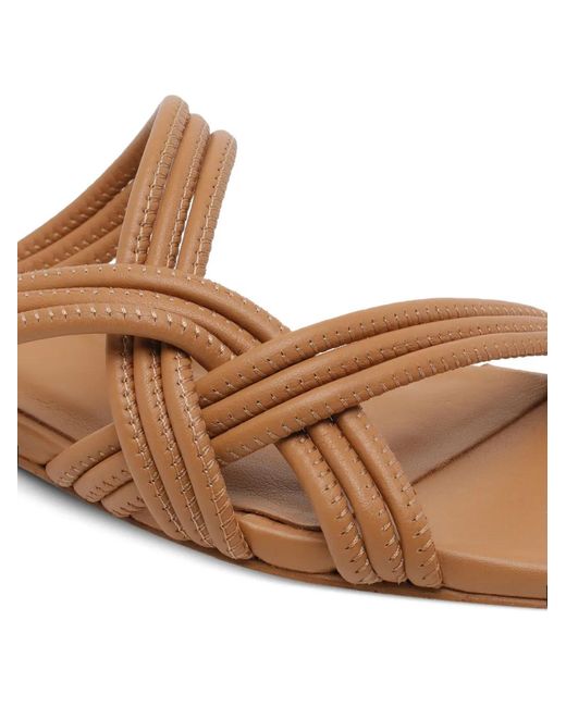Angel Alarcon Brown Crossover-Strap Square-Toe Sandals