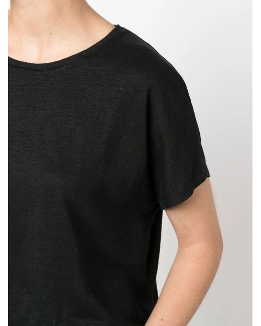 Majestic Filatures Black Relaxed Crew-Neck T-Shirt