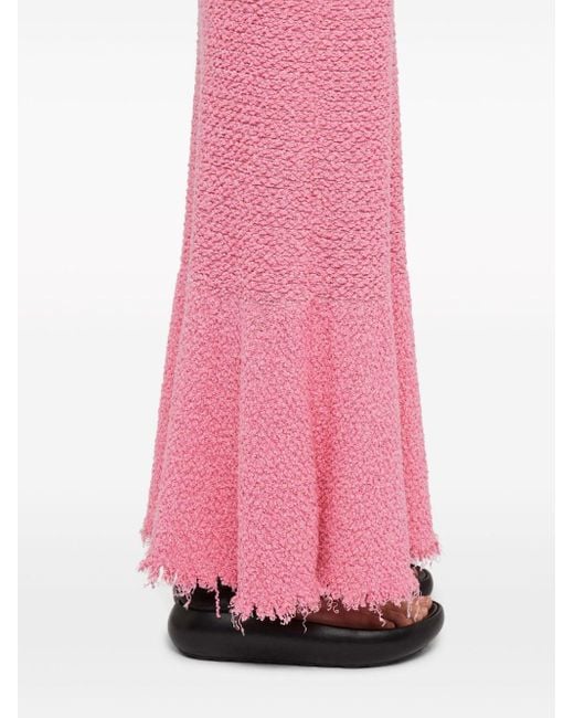 Jil Sander Pink Embroidered Sleeveless Maxi Dress