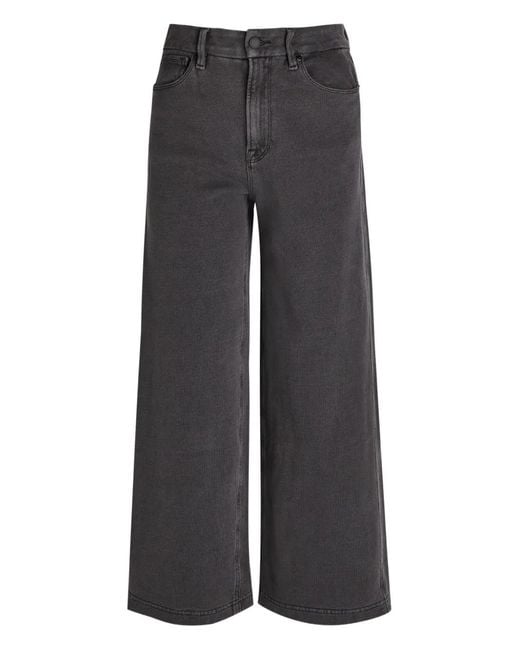 GOOD AMERICAN Gray Buttoned Wide-Leg Jeans