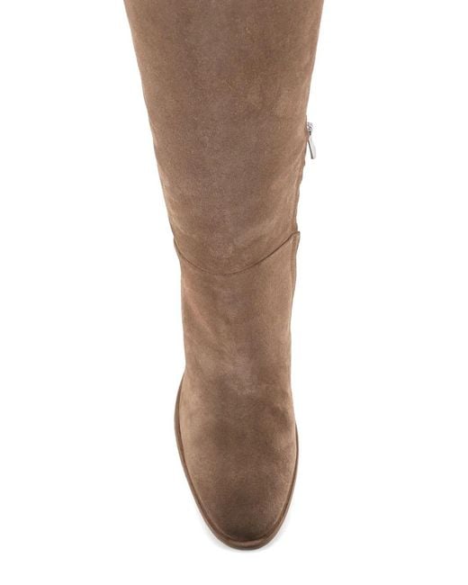 Officine Creative Brown Suede Block-Heel Boots
