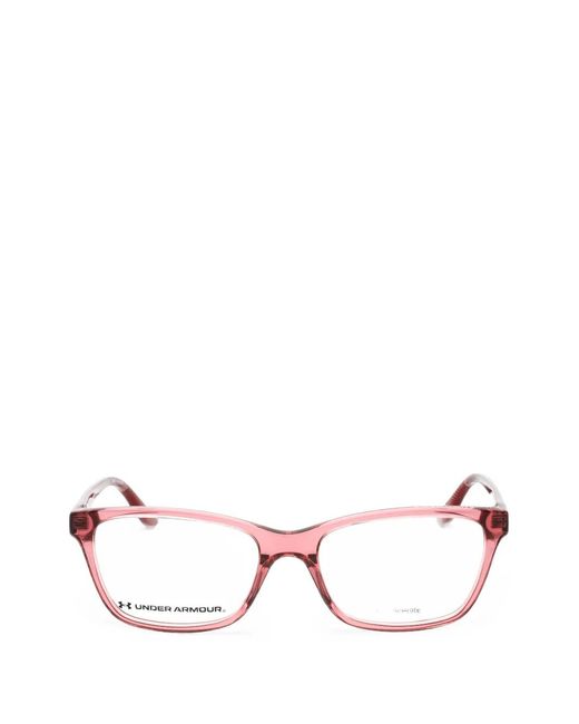 Under Armour Pink Rectangle-Frame Glasses