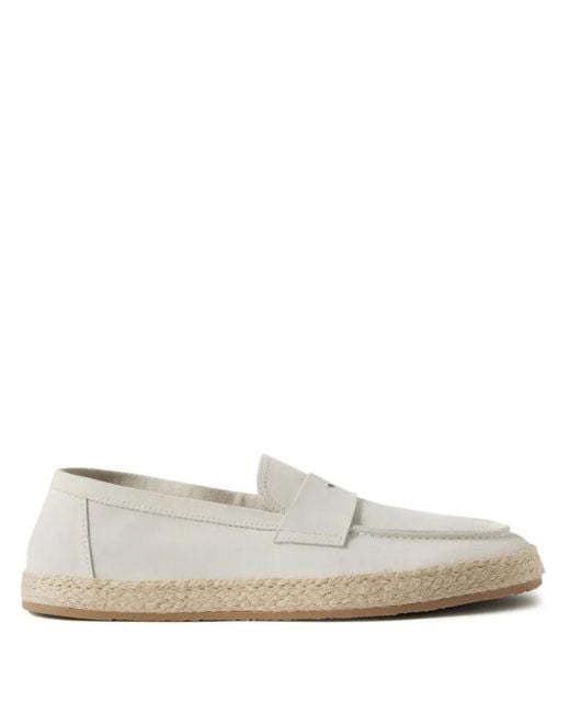 Brunello Cucinelli Loafer aus Wildleder in White für Herren