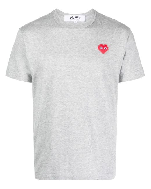 COMME DES GARÇONS PLAY White Short-sleeve Cotton T-shirt for men