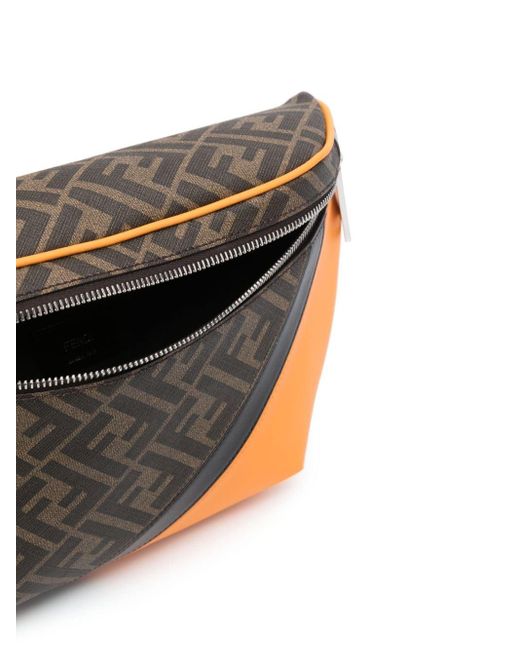 Fendi Gray Ff Print Belt Bag for men