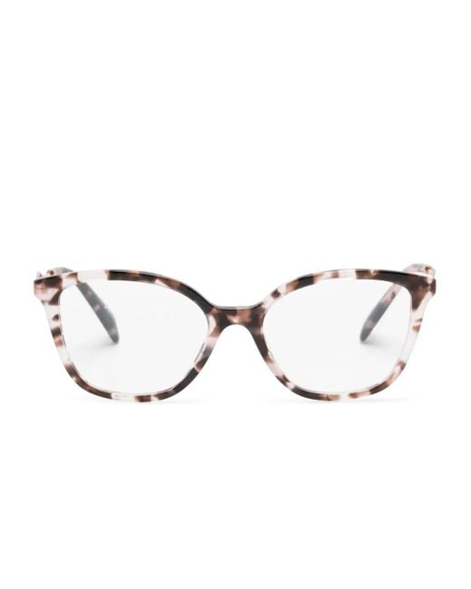 Prada Natural Tortoiseshell Cat-Eye Glasses
