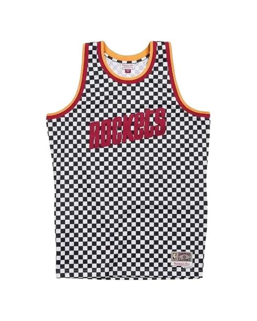 Mitchell & Ness Gray X Nba Houston Rockets Checked Jersey for men