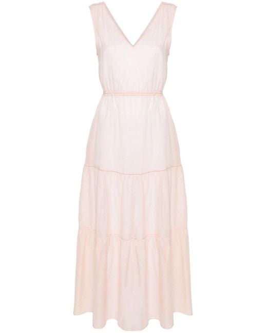 Peserico Pink Bead-detail Cotton Dress