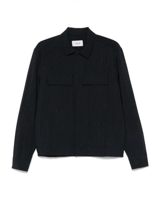 Giacca-Camicia Con Trama Seersucker di D4.0 in Black da Uomo