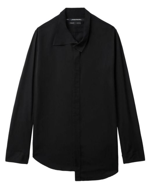 Julius Asymmetrische Overhemd in het Black voor heren