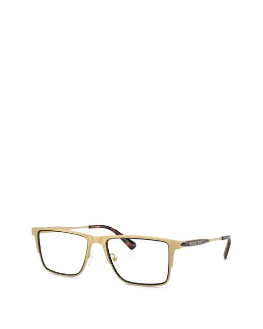 Michael Kors Metallic Hidden Hills Rectangle Glasses for men