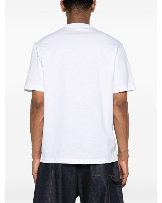 Versace White Medusa Head-embroidered Cotton T-shirt for men