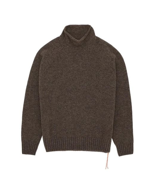 Fortela Brown Roll Neck Stitch Sweater for men